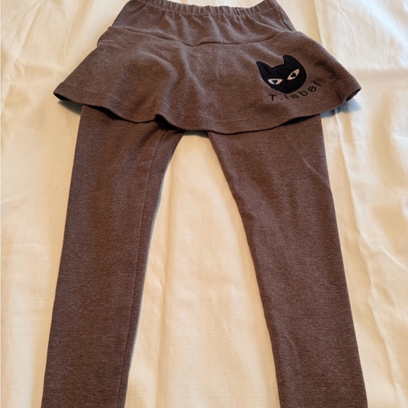 Other - Toddler/Girls Brown Skirted Leggings with Cute Cat Detail